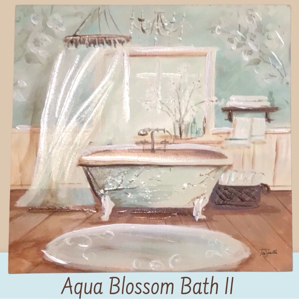 Icanvas Canvas Art Set of 2 “Aqua Blossom Bath I & II” Tre Sorelle Studios - Picture 4 of 7